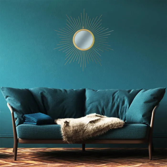 Miroir Mural Design "soleil" 66cm Or