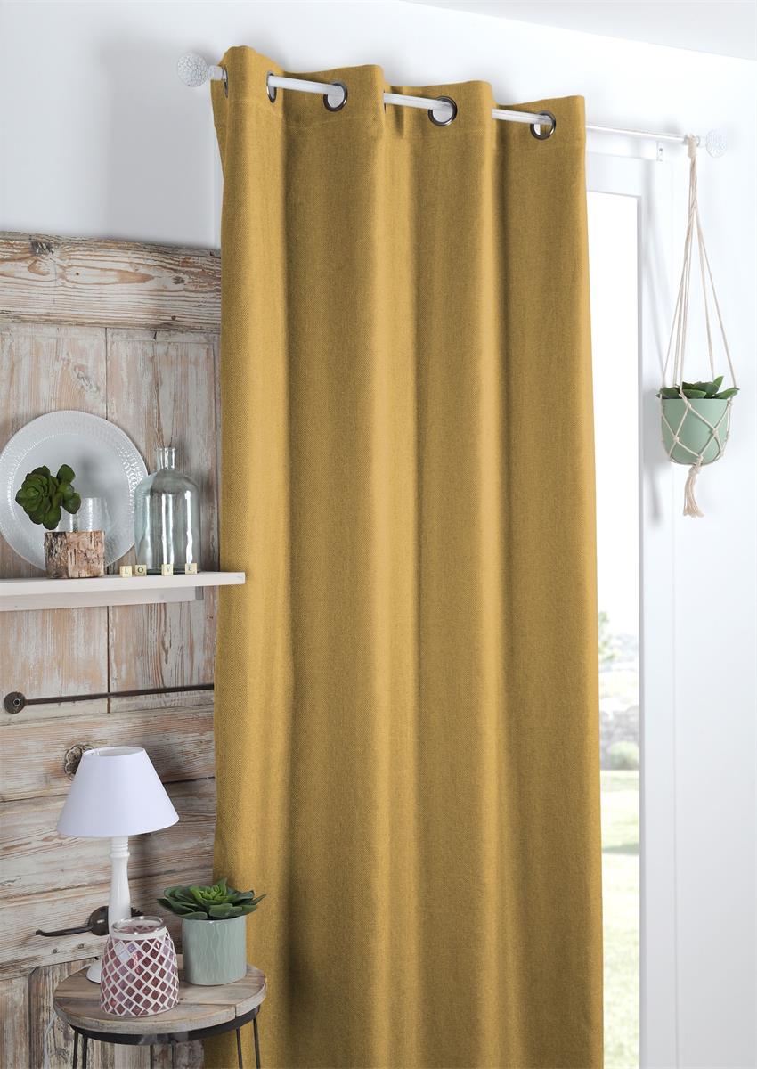 RIDEAU COPENHAGUE MOUTARDE 140X180 cm