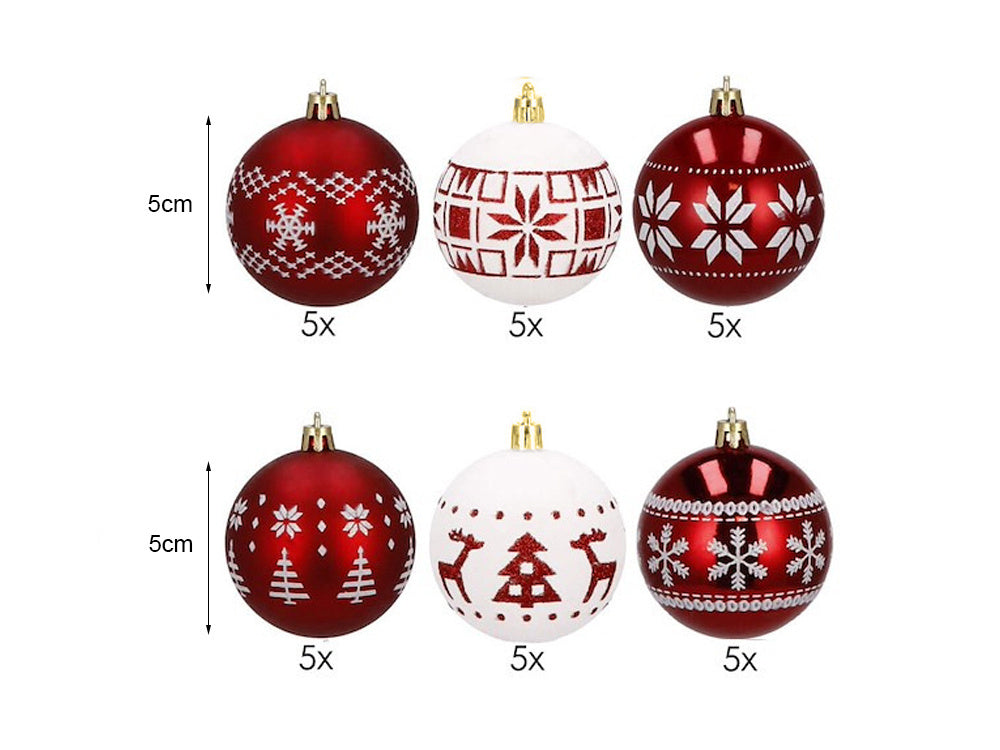 Lot de 30 boules de noel diametre 5 cm
