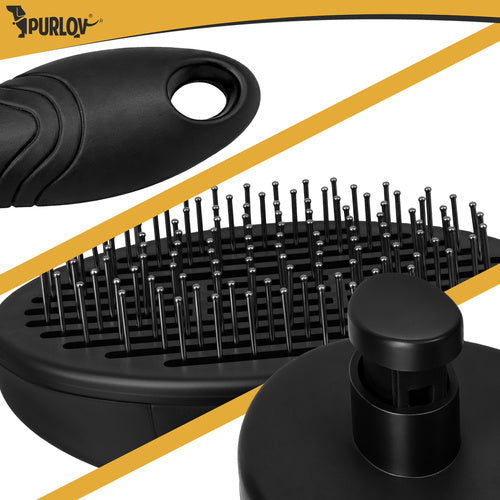 Brosse à fourrure autonettoyante noir purlov