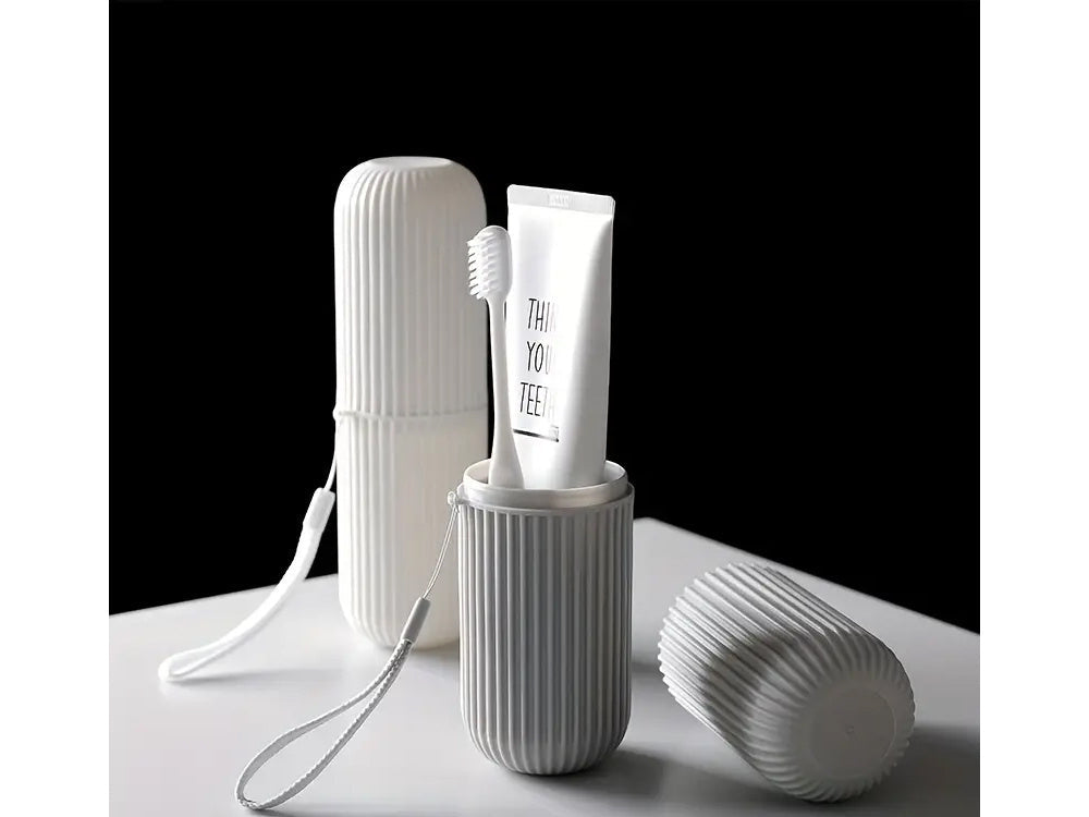 Étui à brosse à dents dentifrice organisateur de voyage étui à cosmétiques gris