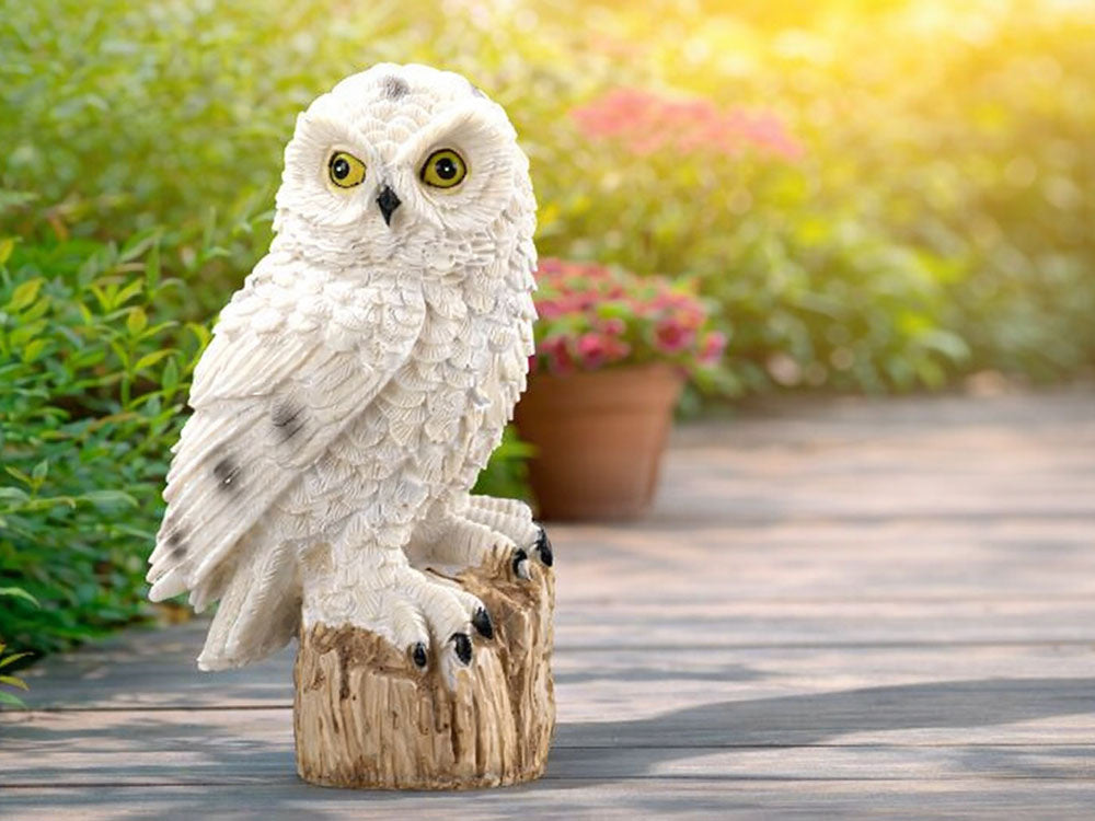 LAMPE SOLAIRE LED HIBOU DE JARDIN GRANDE LAMPE À ENFONCER DÉCORATION DE JARDIN