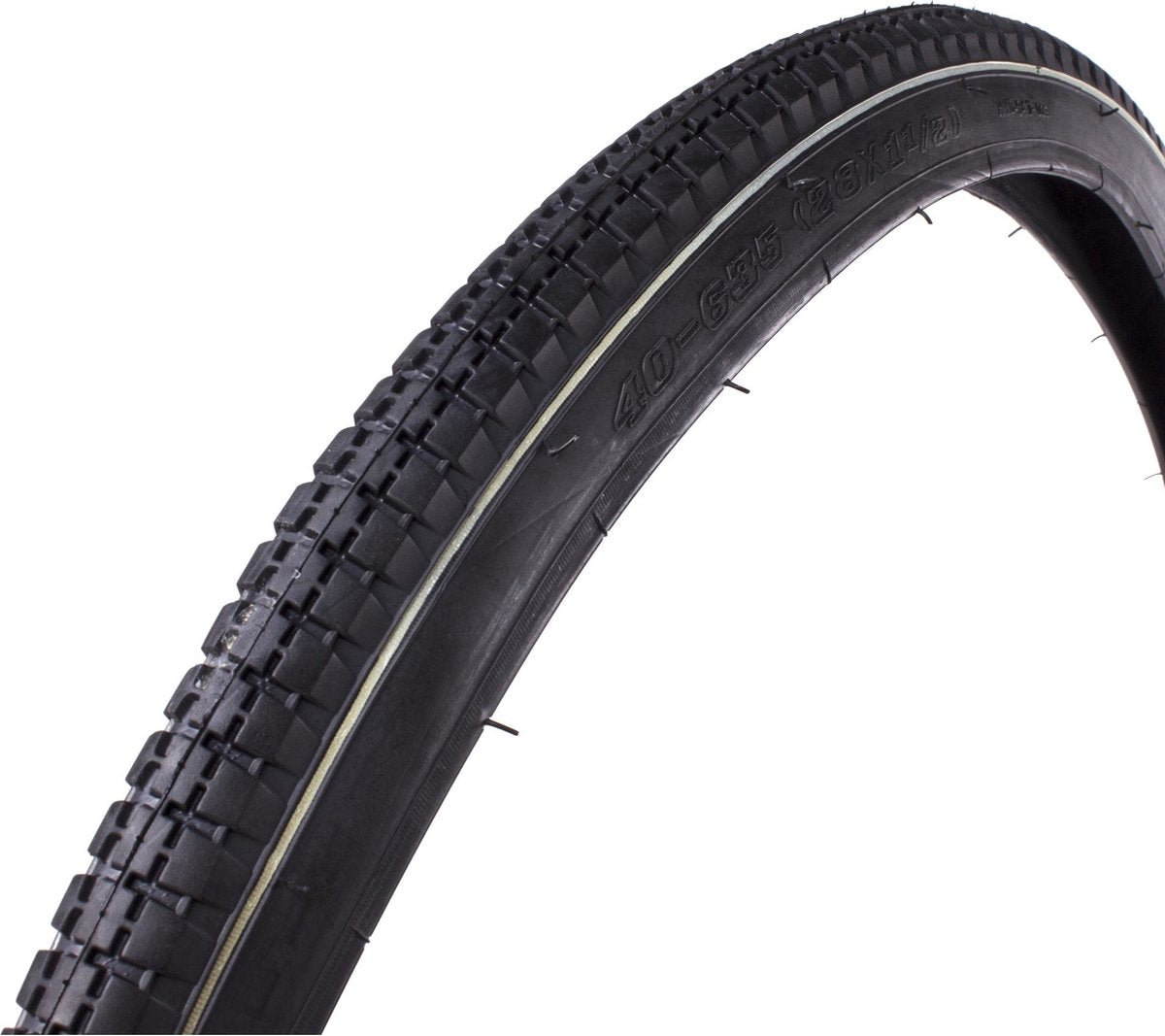 Pneu extérieur Benson Retro - ligne blanche - réflexion - 28 x 1 1/2 - noir