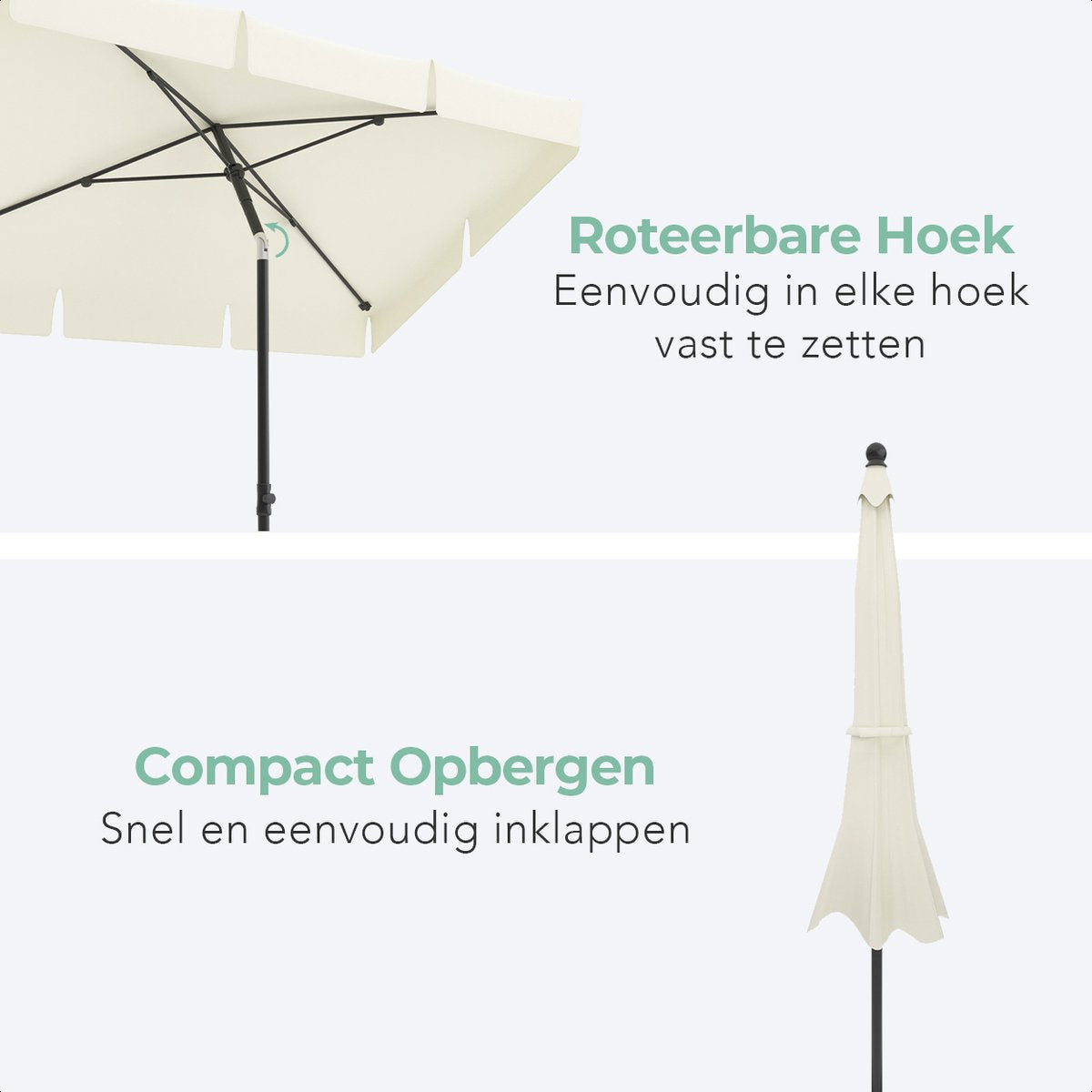 Parasol Rectangulaire Inclinable à 30 °