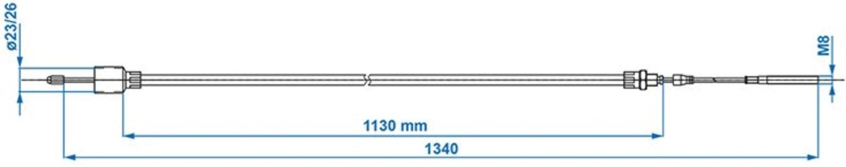 Câble de frein Pro Plus 1130/1340 mm - Douille Ø 26 mm - Convient pour AL-KO avant 1997