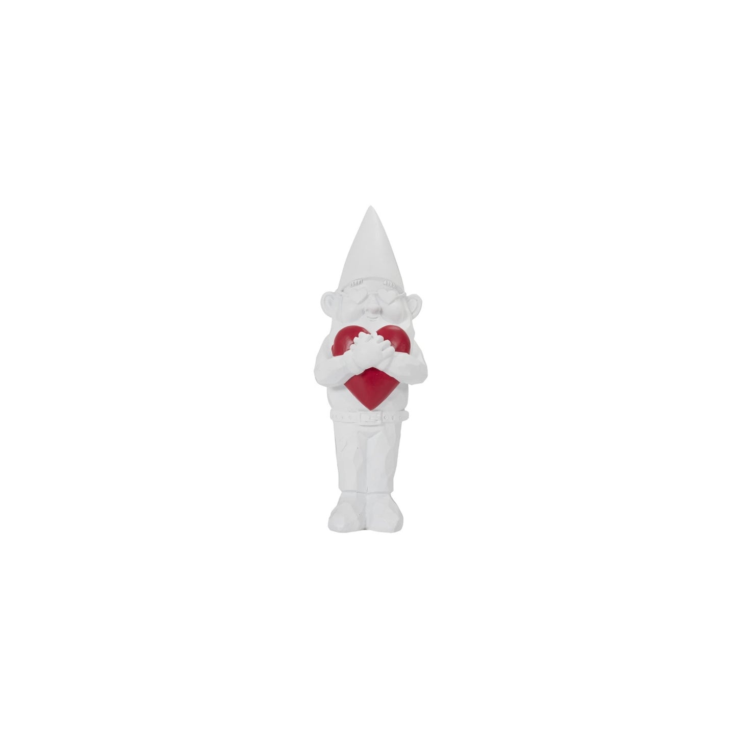 Statuette Design "Nain de Jardin Love" 33cm Blanc