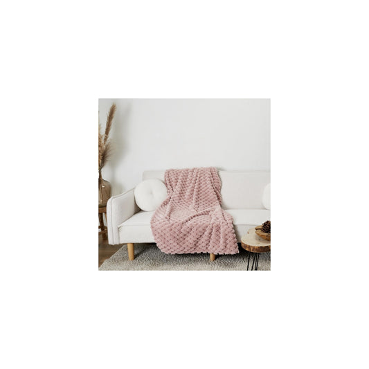 Plaid en polyester imitation fourrure nid d'abeille Opulence 120 x 150 cm