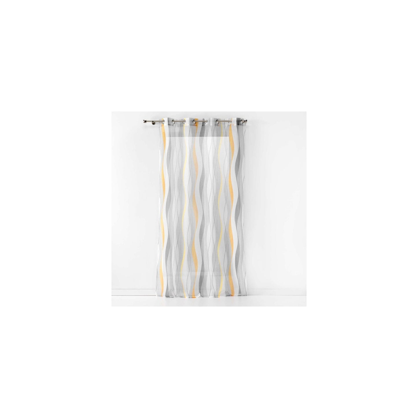 Rideau Voilage À Œillets "ondulys" 140x240cm Jaune & Blanc