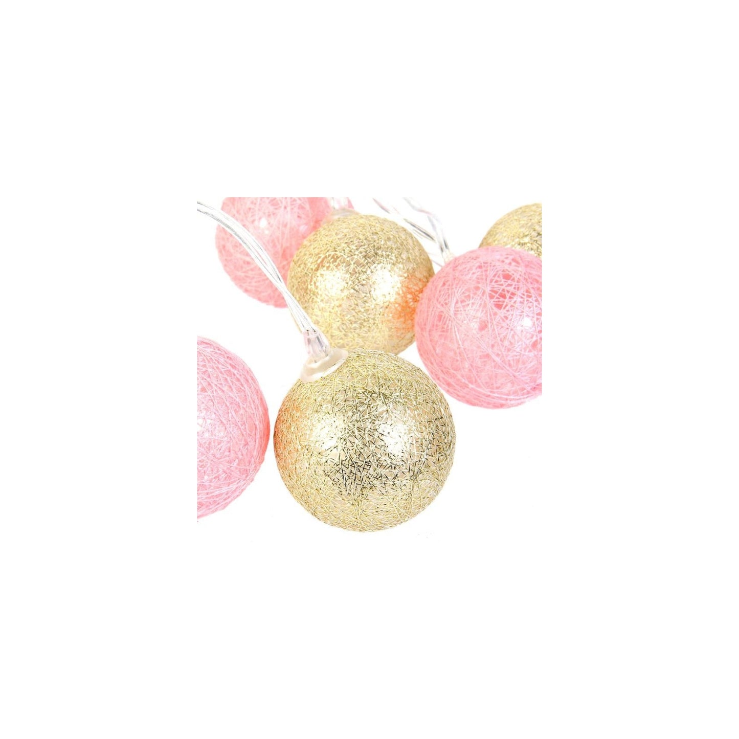 Guirlande Lumineuse À Led "10 Boules" 192cm Rose