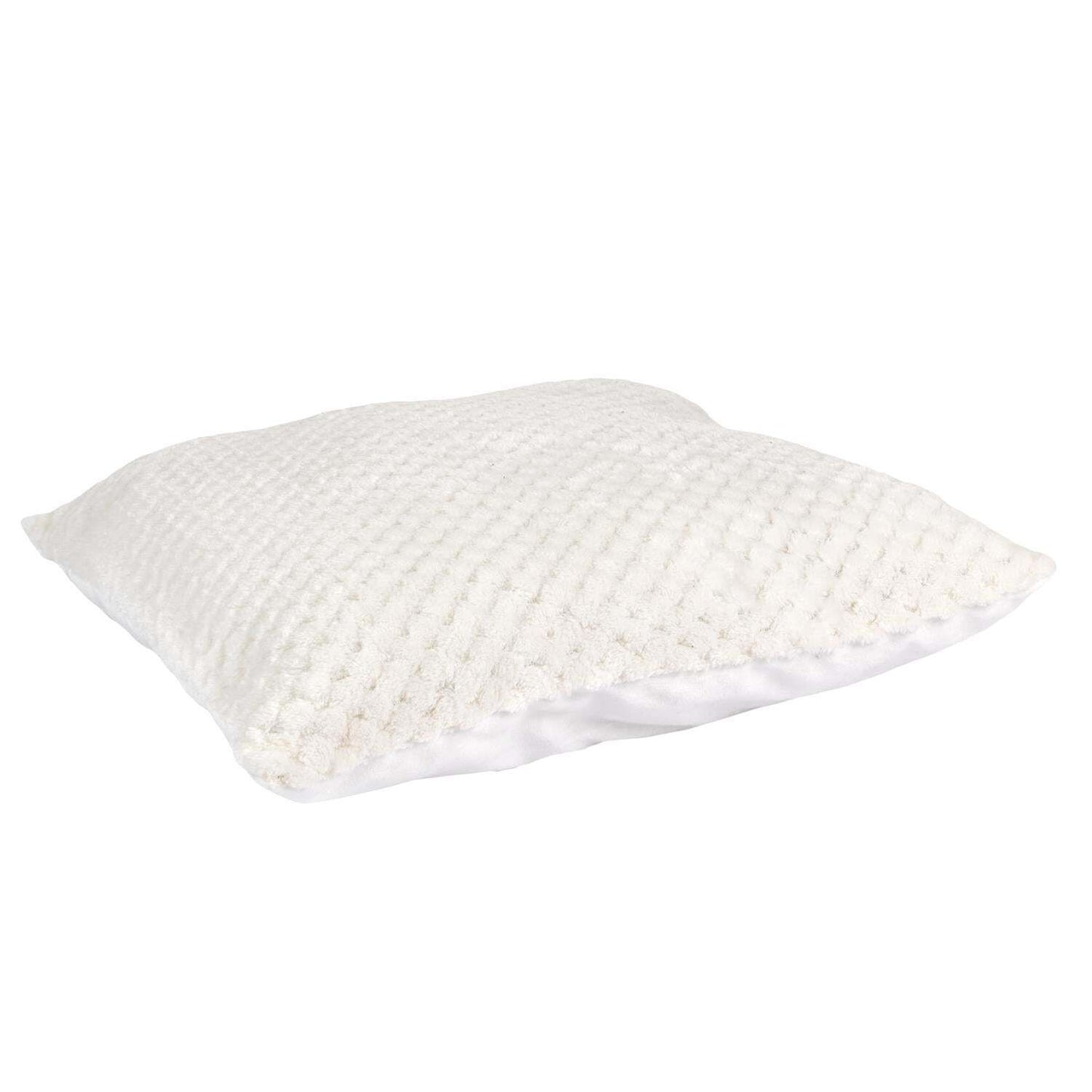 Coussin Déco Nid d'Abeille "Crush" 40x40cm Blanc
