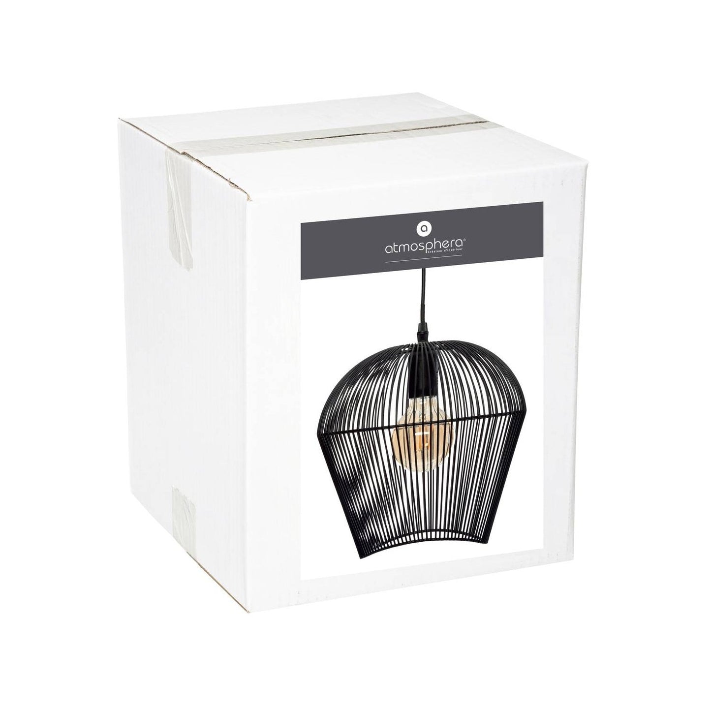 Suspension Filaire Jena Métal Noir D26cm - Atmosphera