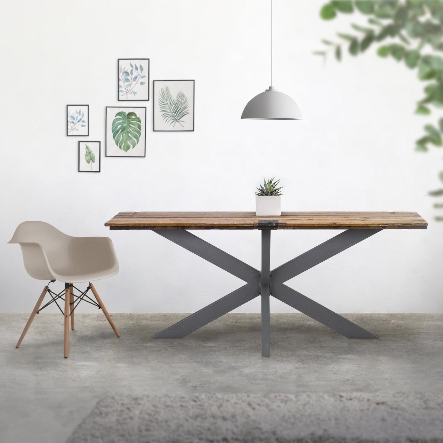Pied De Table Spider Métal Anthracite Industriel Piètement Meuble 78x71x120 Cm