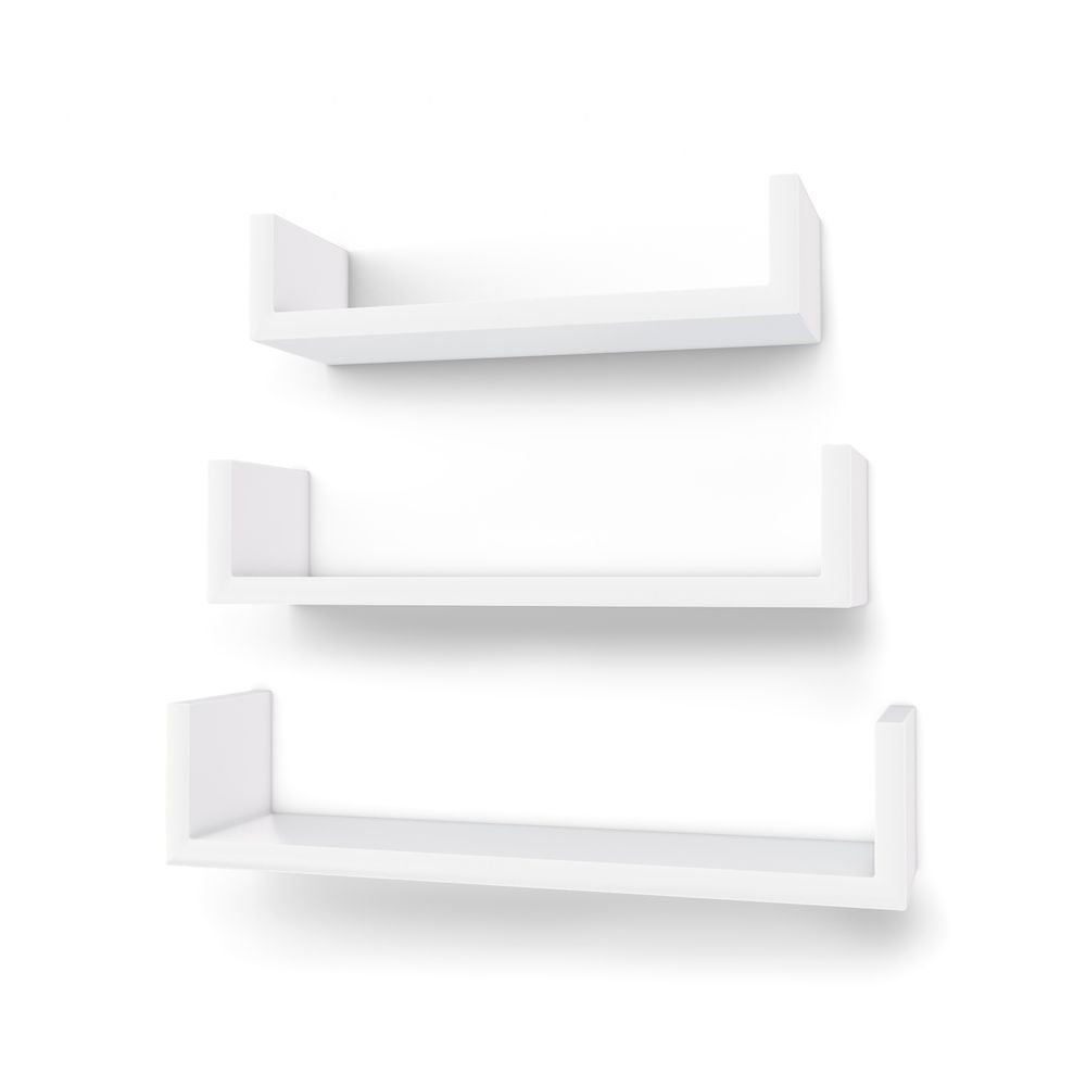 Lot de 3 étagère murale suspendue blanche