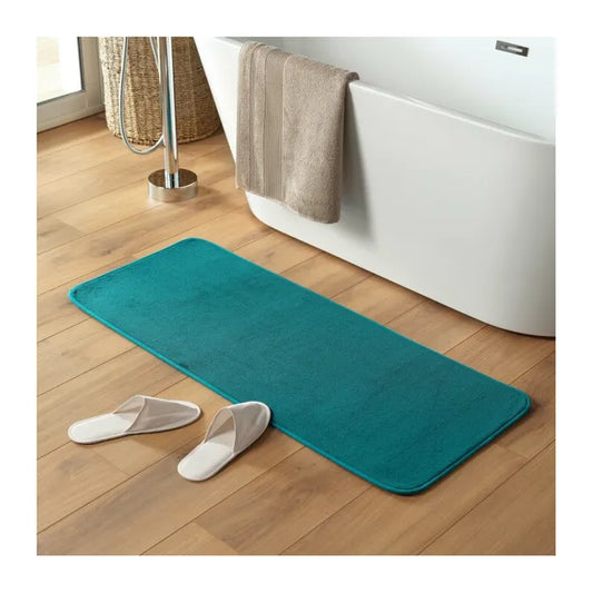 Tapis De Bain Microfibre "vitamine" 50x120cm Bleu Canard