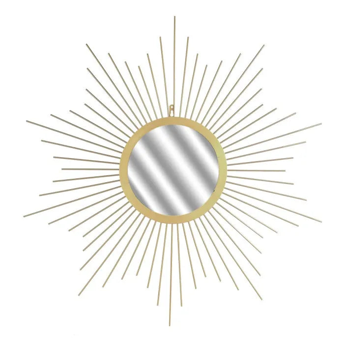 Miroir Mural Design "soleil" 66cm Or