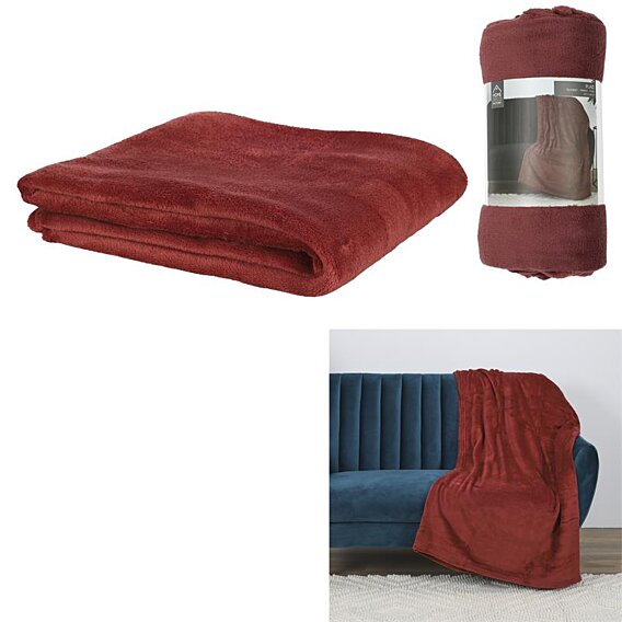 Plaid Microfibre "vienne" 125x150cm Bordeaux
