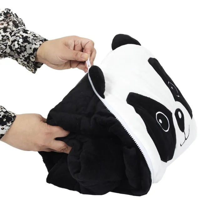 Peluche Couverture "Panda" 100x165cm Blanc & Noir