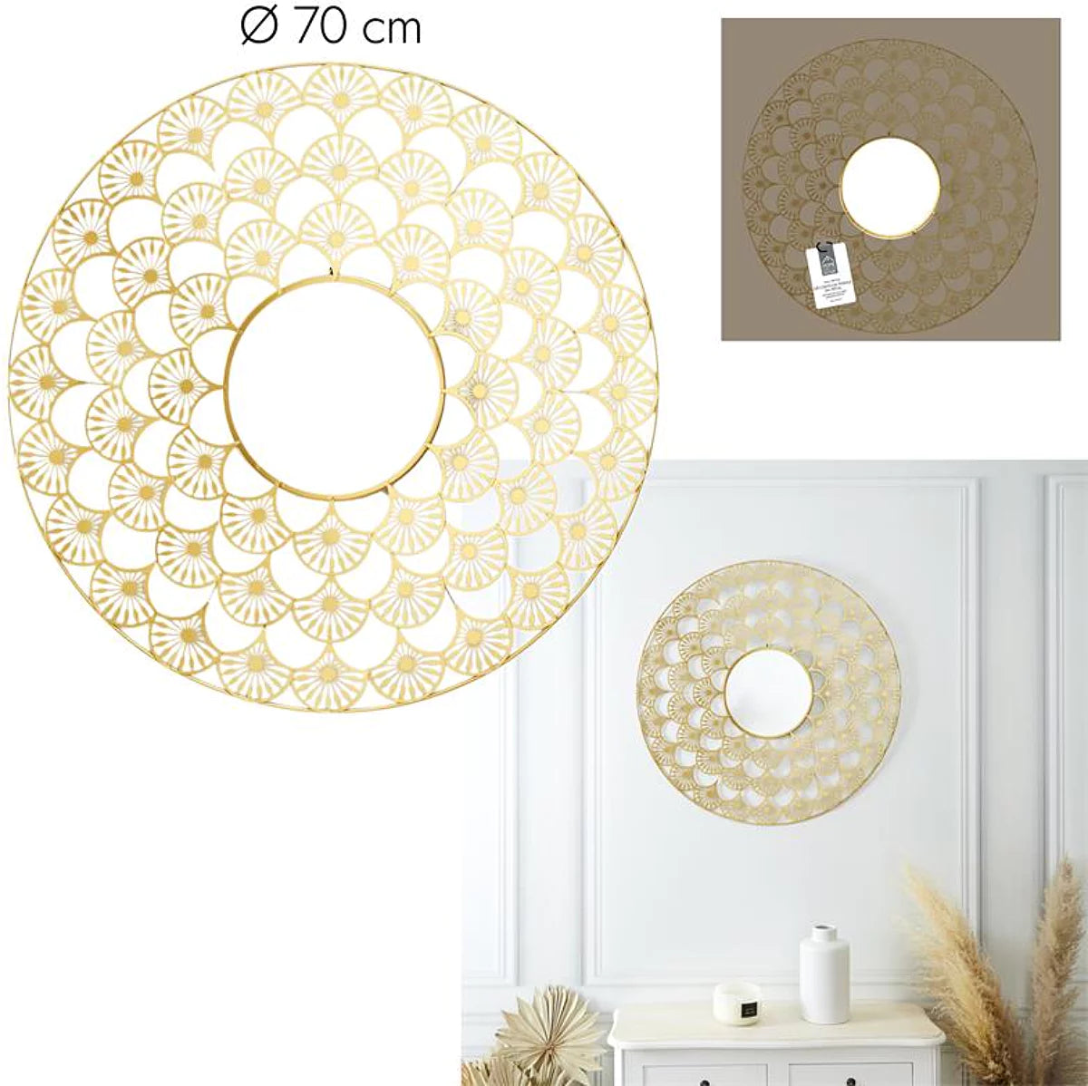 Miroir Ajoure Metal D70cm