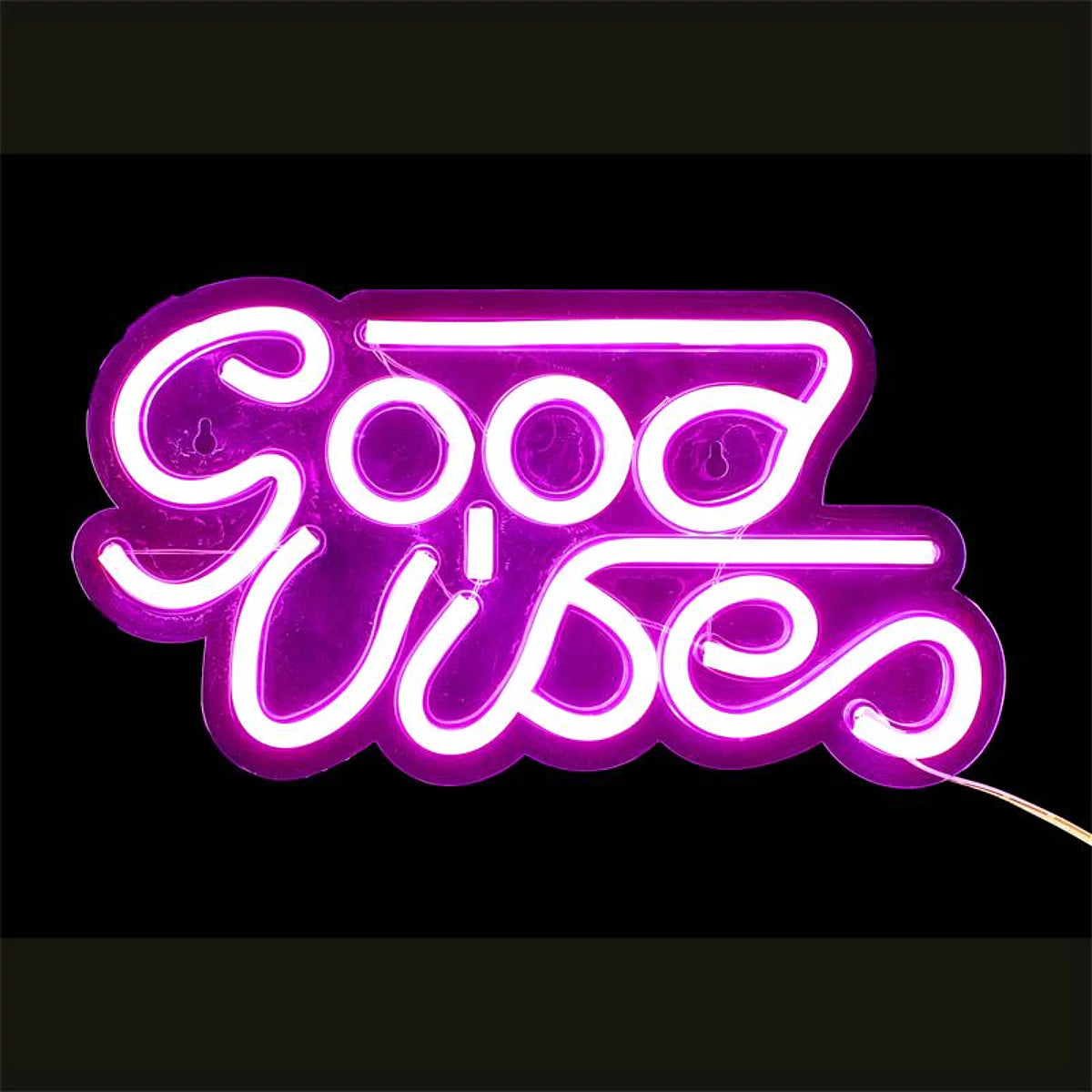 Lampe Led Effet Néon "good Vibes" 33cm Rose