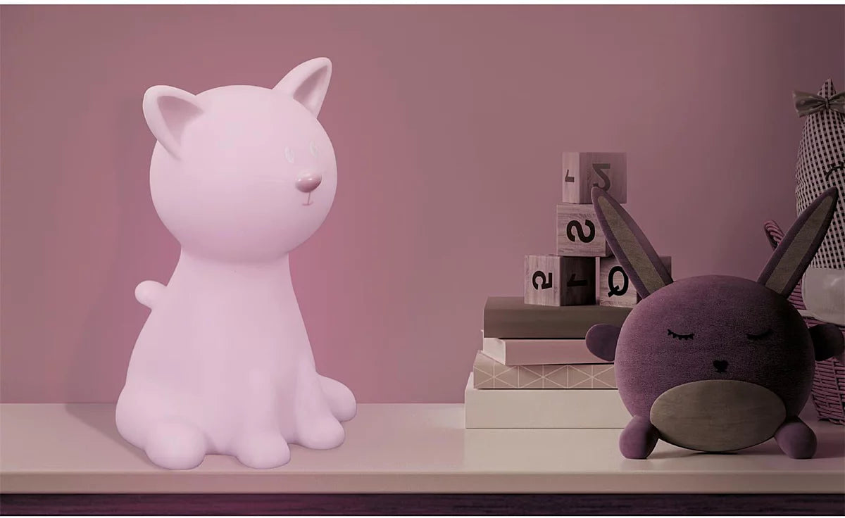 Lampe Veilleuse Enfant Led "chat" 19cm Blanc