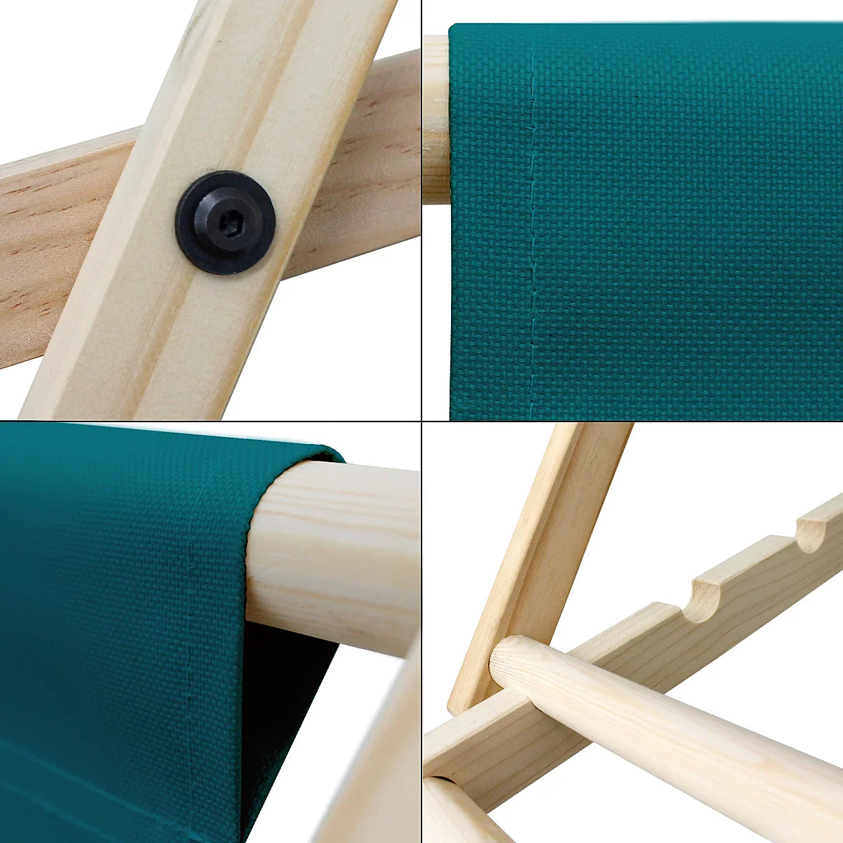 Chaise longue bois de pin bain de soleil pliante dossier réglable en vert foncé