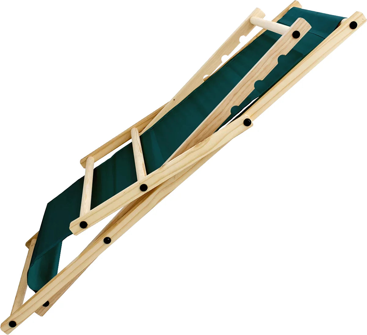 Chaise longue bois de pin bain de soleil pliante dossier réglable en vert foncé