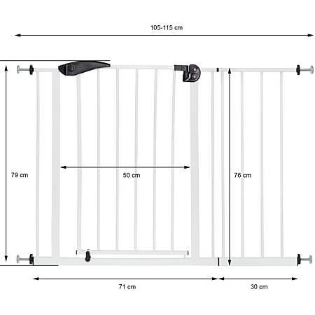 Barrière sécurité enfants garde-corps protection fermeture d'escalier 105-115cm