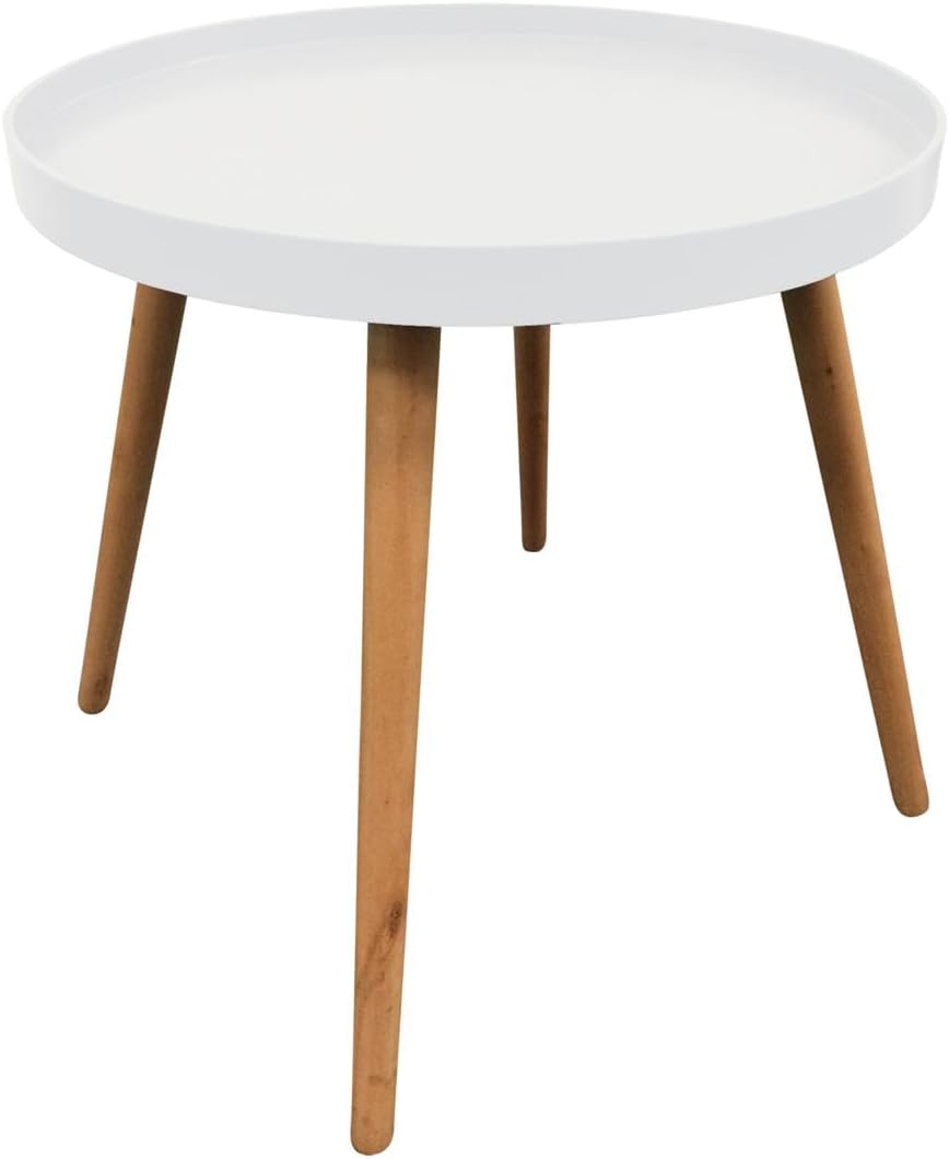Table Plateau Ronde MDF Blanc