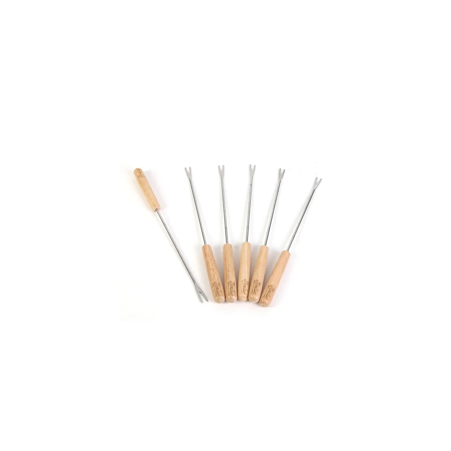 Lot De 6 Piques À Fondue "chaleur" 23cm Naturel