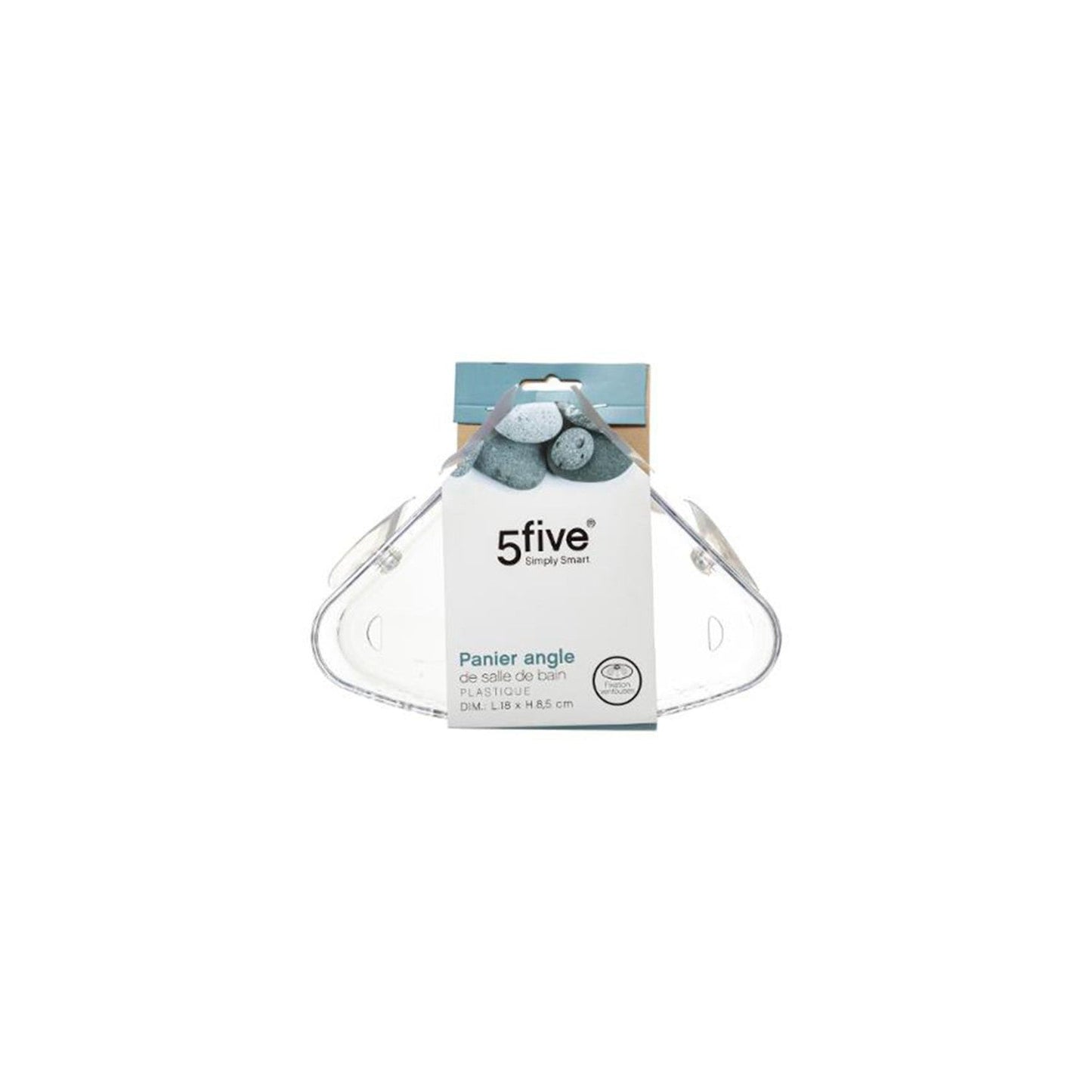 Panier De Douche Ventouse "galet" 23cm Transparent