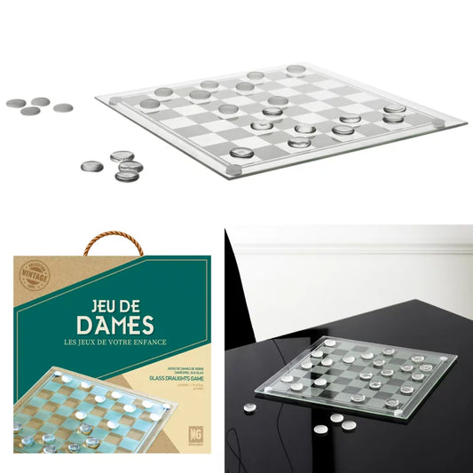 Jeu de dame en verre