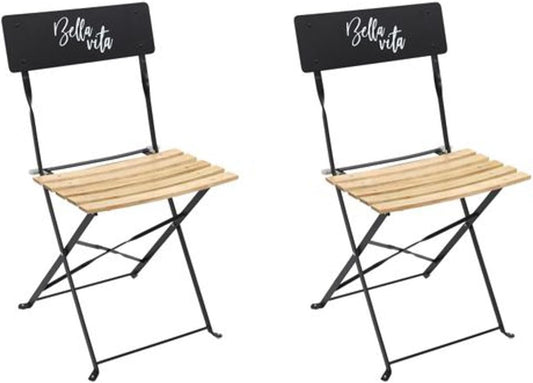 Lot de 2 Chaises Pliante Bella Vita Noir