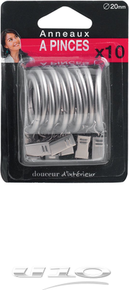 Lot De 10 Anneaux "pince"  Chrome