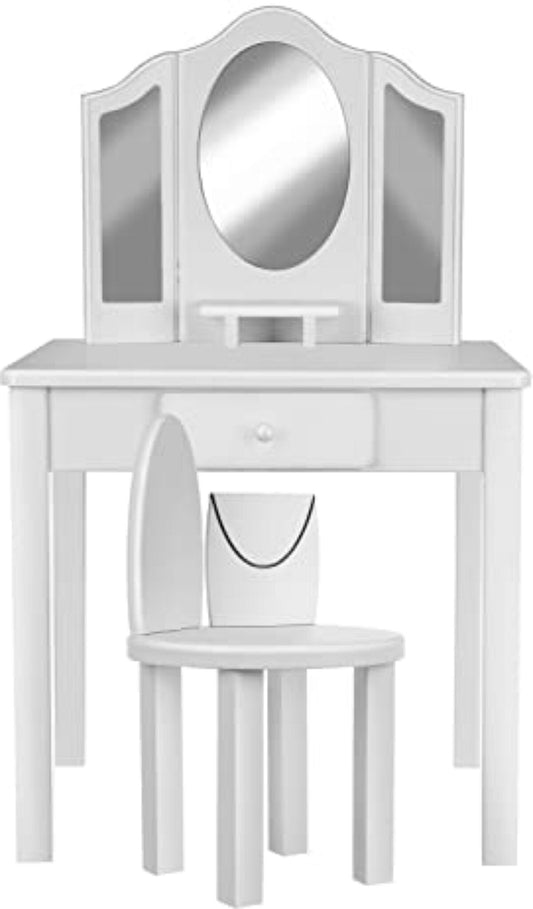 Coiffeuse En Bois Pour Enfant Avec 3 Miroirs