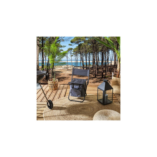 Chaise Pliante "sac Fraîcheur" 58cm Gris & Noir
