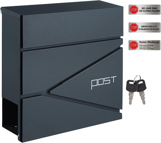 Boîte aux Lettres Murale, avec Porte-journaux