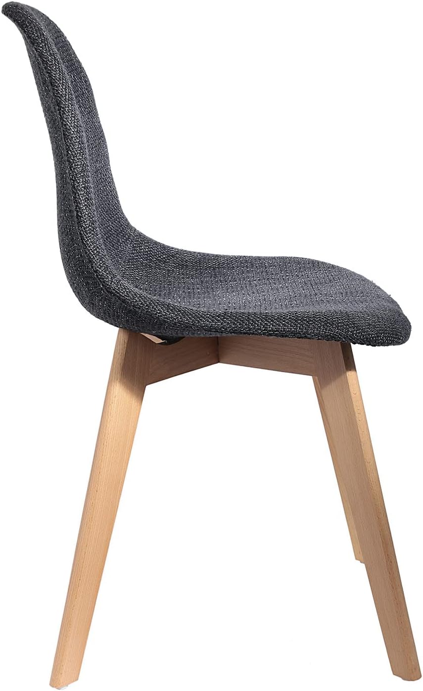 Lot de 2 Chaises Scandinave Grosse Maille Noire