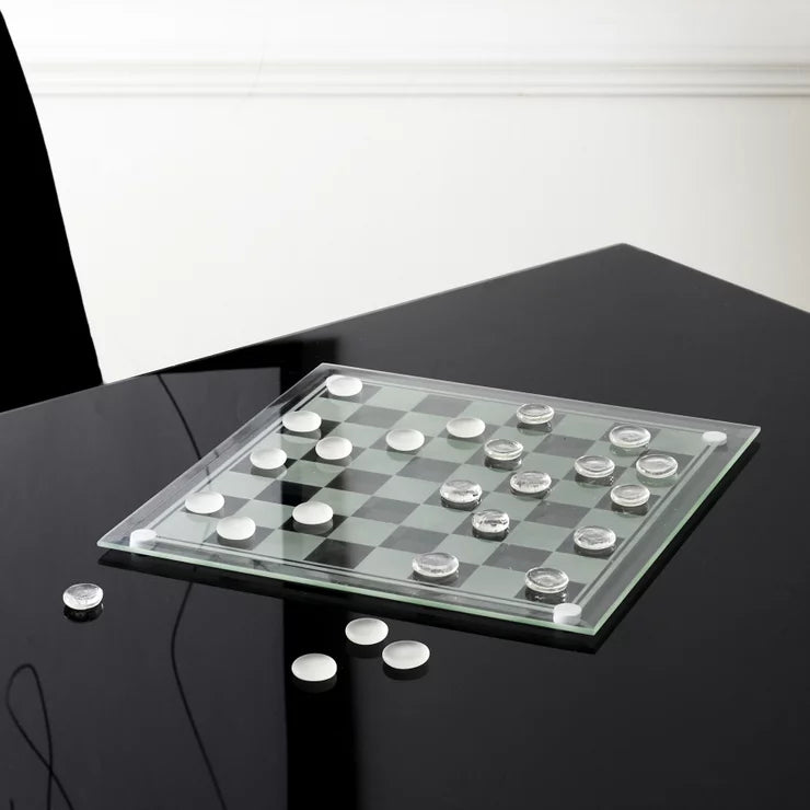Jeu de dame en verre