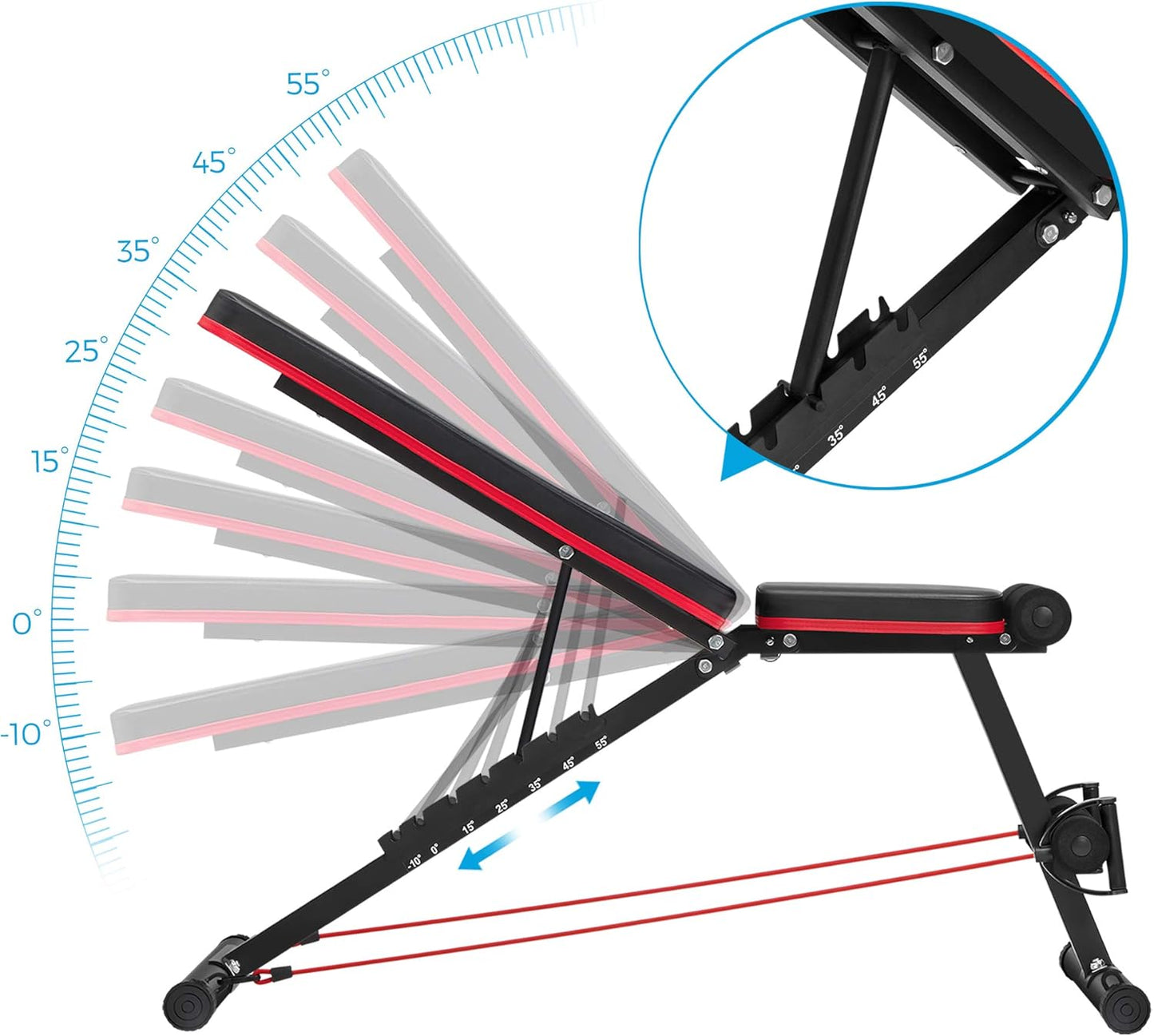 Banc de musculation réglable et pliable