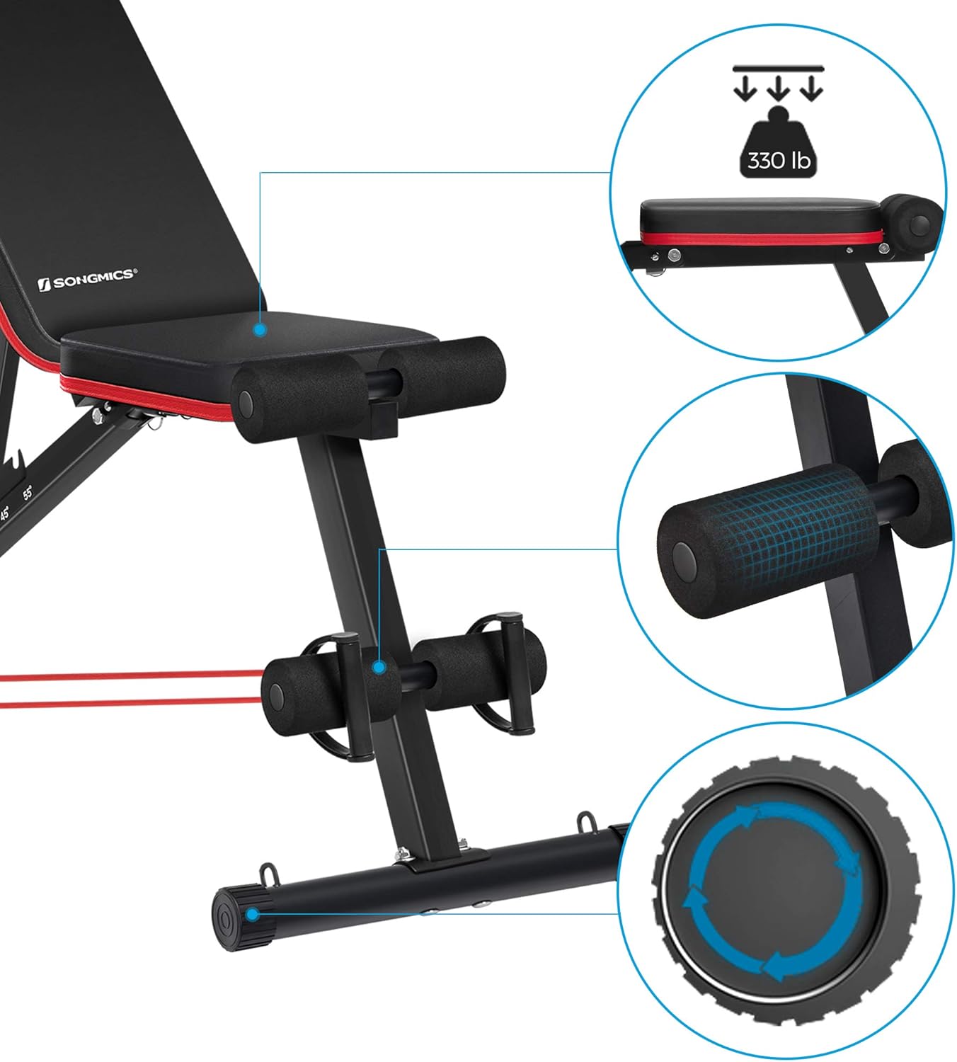 Banc de musculation réglable et pliable