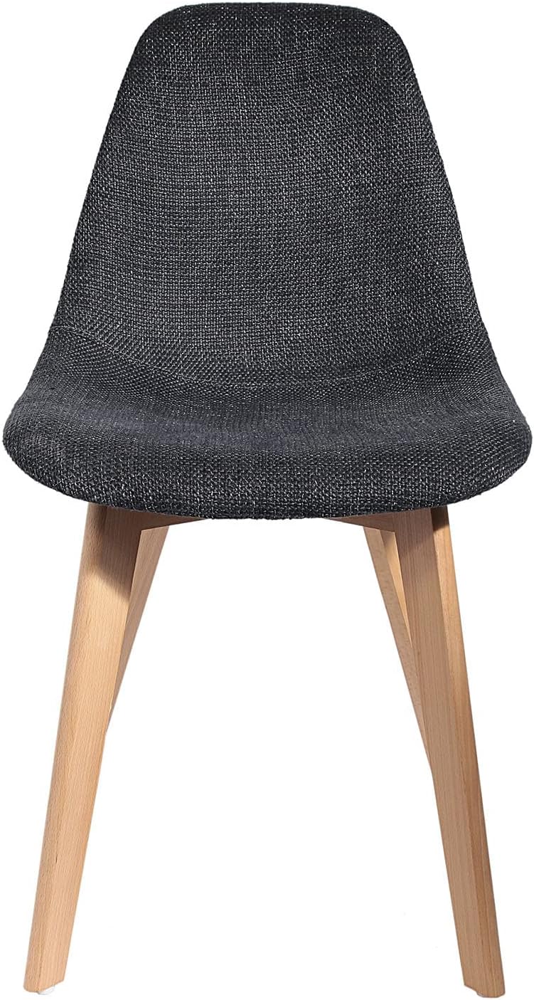 Lot de 2 Chaises Scandinave Grosse Maille Noire