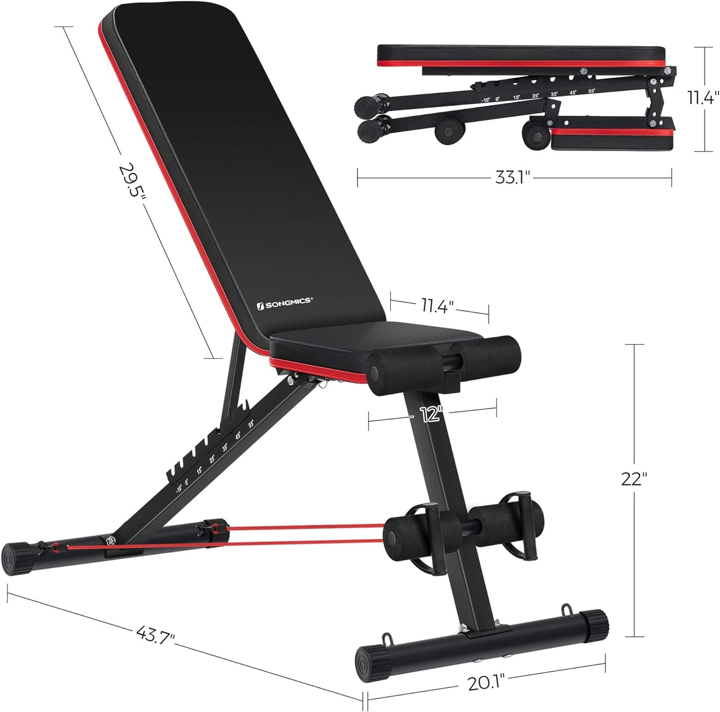 Banc de musculation réglable et pliable