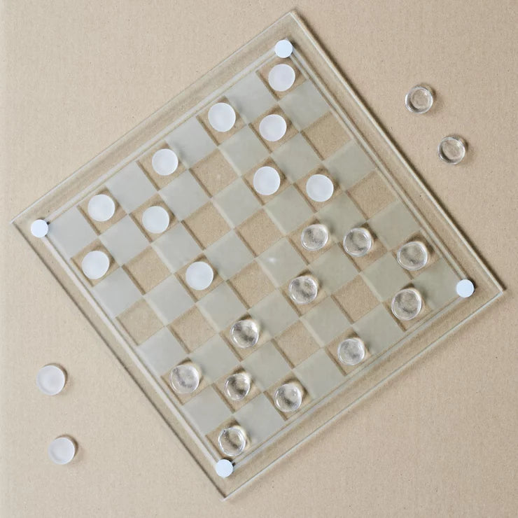 Jeu de dame en verre