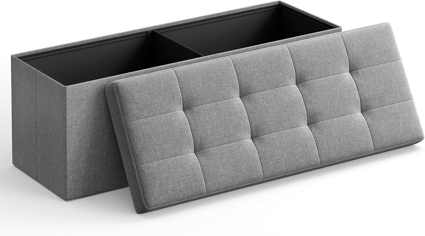 Banc de Rangement, Pouf Pliable, 38 x 110 x 38 cm