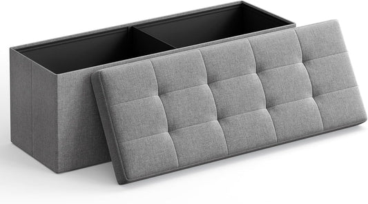 Banc de Rangement, Pouf Pliable, 38 x 110 x 38 cm