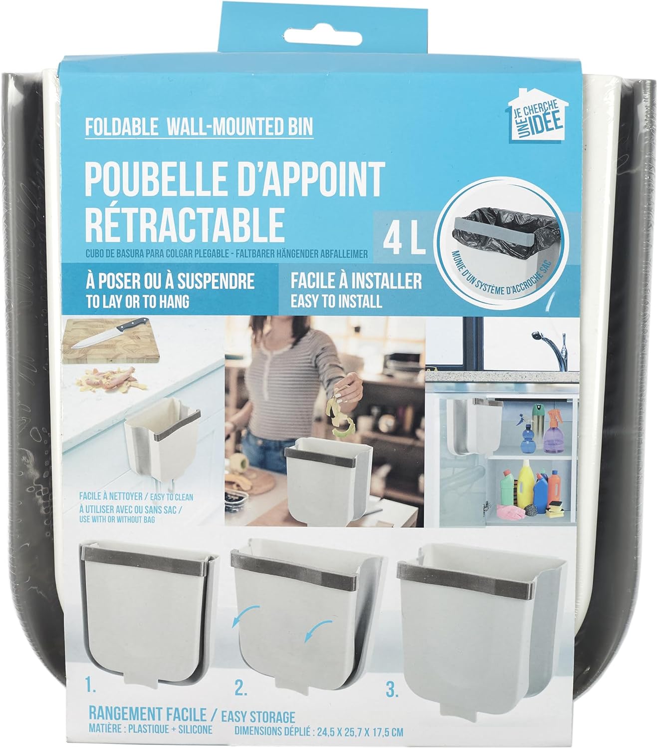 Poubelle Suspendue Pliable 4L