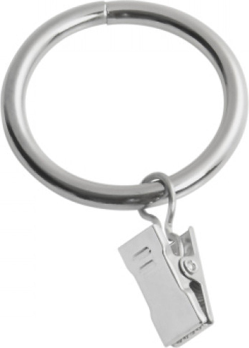 Lot De 10 Anneaux "pince"  Chrome