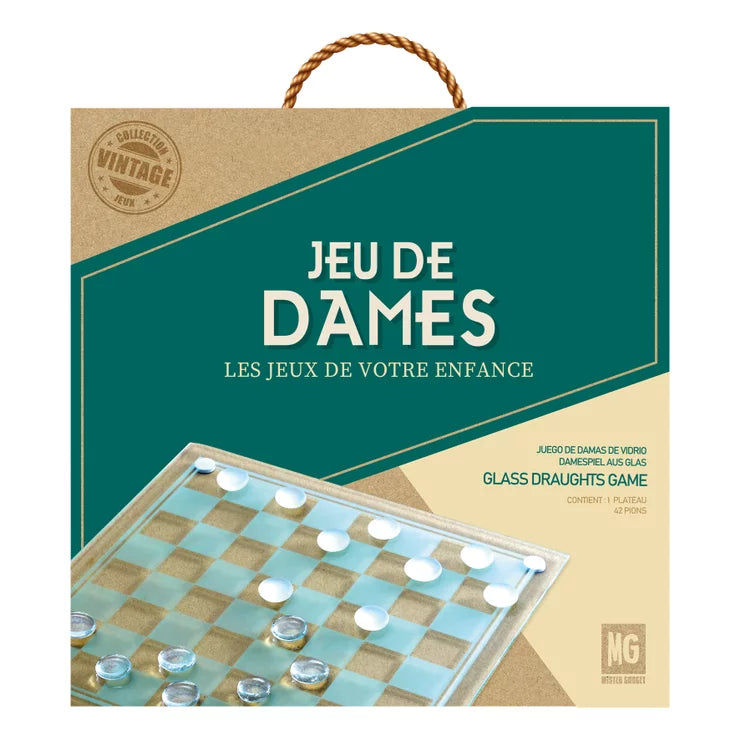 Jeu de dame en verre