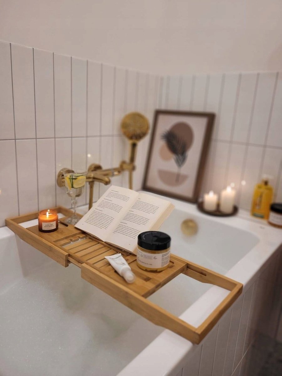 Étagère de bain en Bambou - Hauteur réglable