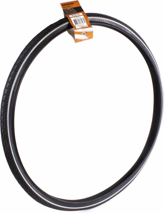Pneu extérieur Benson Retro - ligne blanche - réflexion - 28 x 1 1/2 - noir